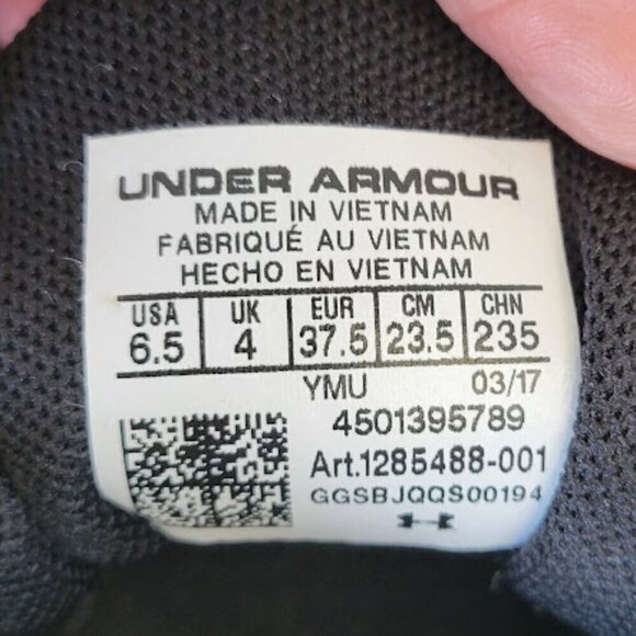 Under Armour Dash Rn 2  Black Mesh Upper Lace Up Athletic Shoes Size 6.5 NWOT - Picture 9 of 9